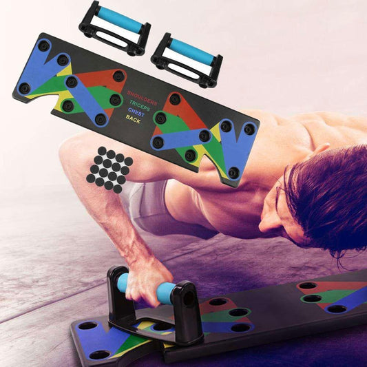 Liegestützbretthalterung mit neun Funktionen Farbcode Push-Up Board