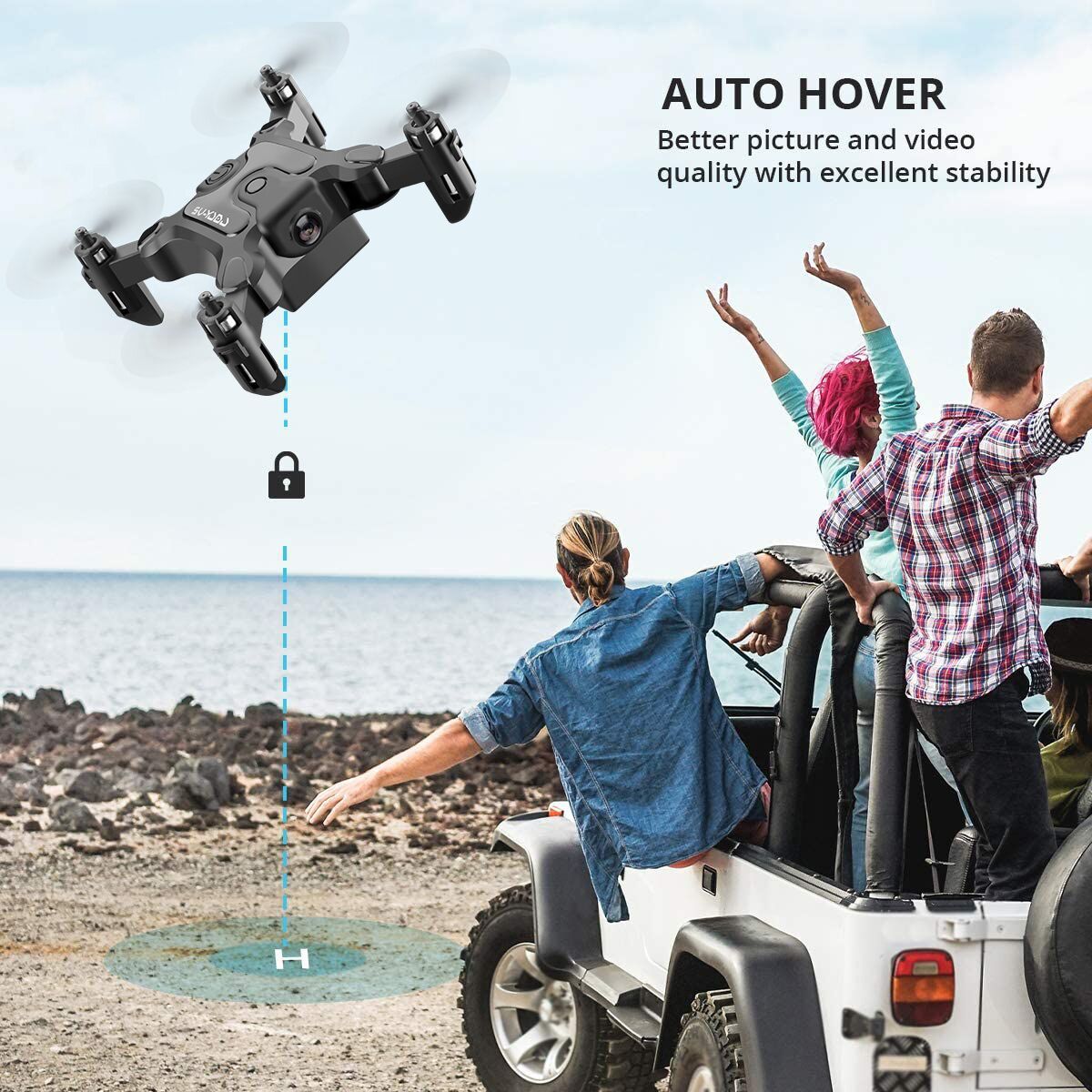 DE 4DRC V2 Mini Drohne Selfie WIFI FPV mit HD Kamera Faltbarer Arm RC Quadcopter