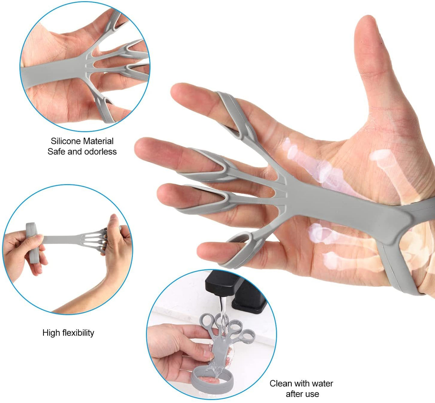 Silikon-Griffgerät, Fingerübungsstrecker, Arthritis-Handgrifftrainer, Stärkung des Rehabilitationstrainings zur Schmerzlinderung