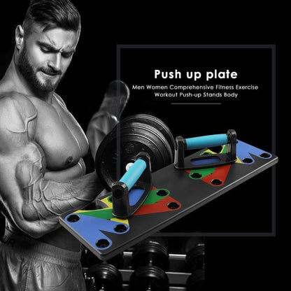 Liegestützbretthalterung mit neun Funktionen Farbcode Push-Up Board