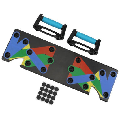 Liegestützbretthalterung mit neun Funktionen Farbcode Push-Up Board