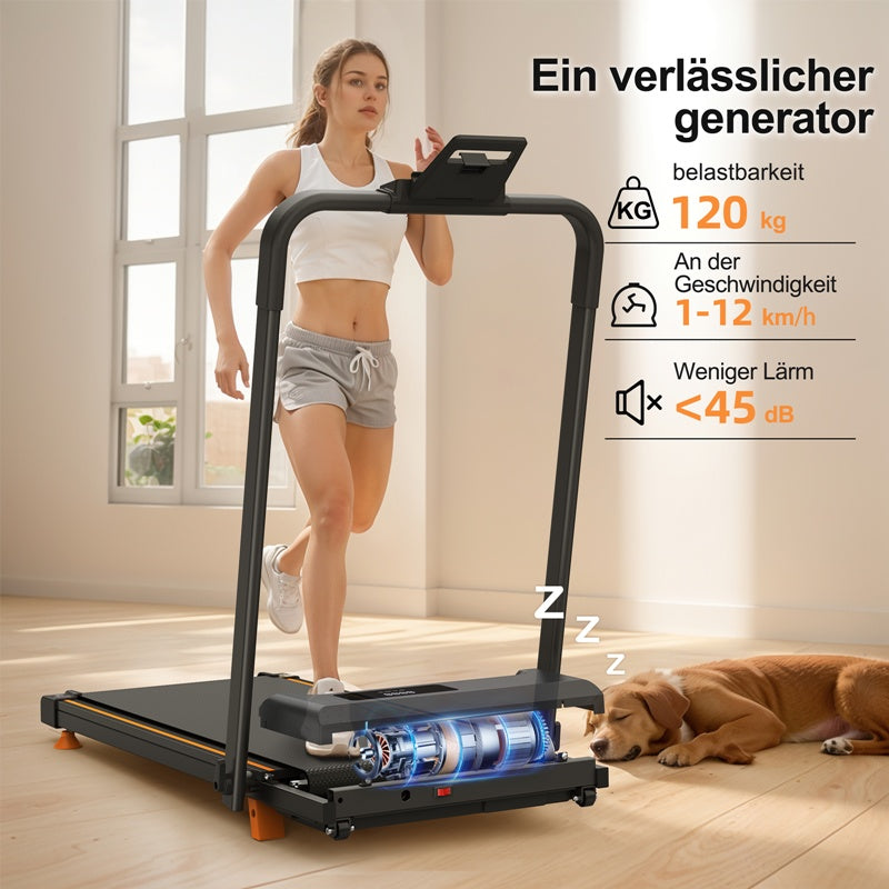 EU Home Office Schreibtisch-Laufbänder, Kompakte Desktop-Laufbänder Mit Neigbaren Tragbaren Laufbändern, 2-in-1-Laufbänder Zum Gehen, Laufen Und Joggen, Mit einer Gewichtskapazität von max. 120 KG